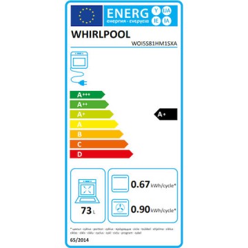 Whirlpool WOI5S81HM1SXA Φούρνος άνω Πάγκου 73lt Π59.5εκ. Μαύρος